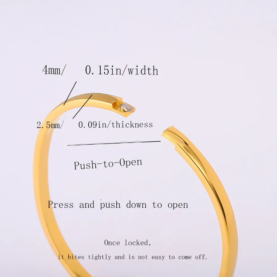 Gold & Platinum Geometric Stainless Steel Bangle