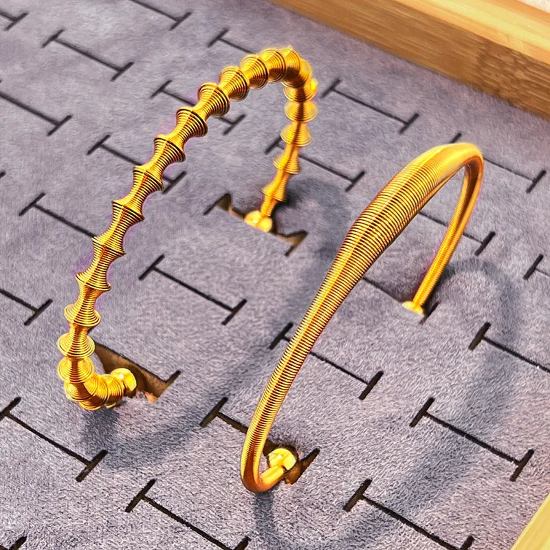 Gold Stainless Steel Cuff Bracelet for Women & Men