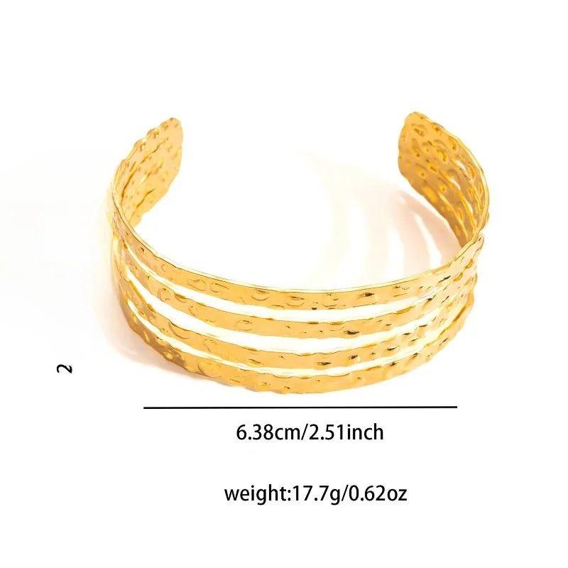 Adjustable Textured Titanium Steel Bangle B0150