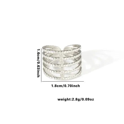 Titanium Steel Fish Tail Ring for Women Adjustable Opening TYR0400