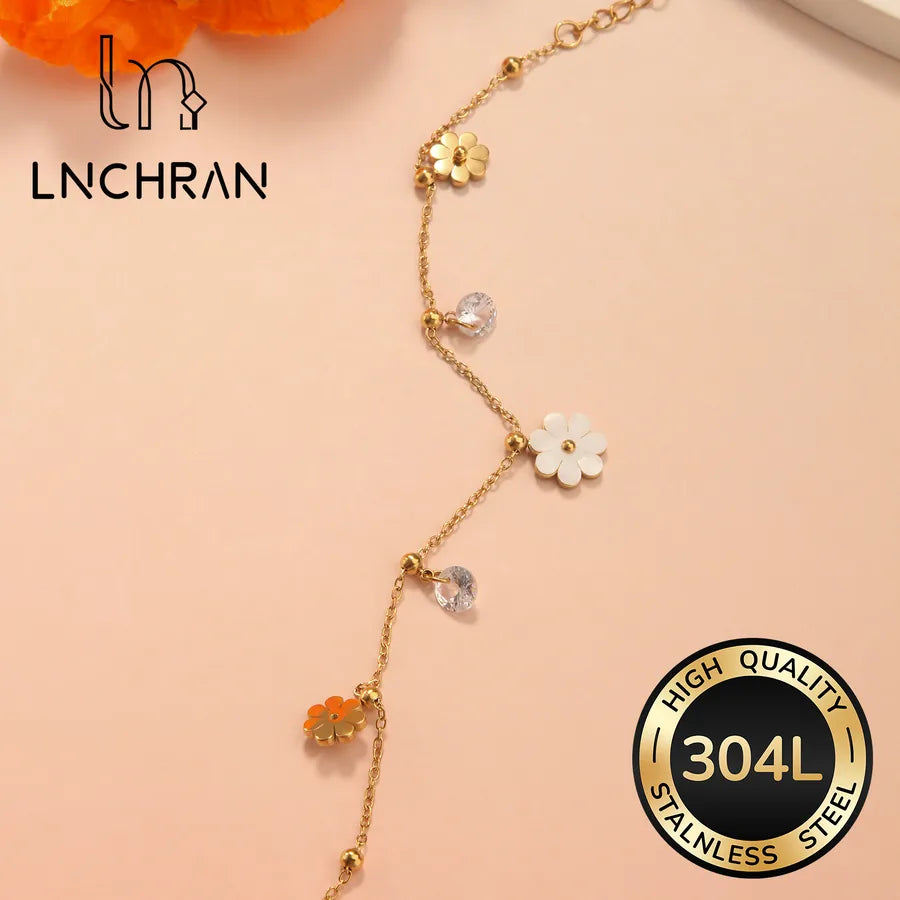 18K Gold Sunflower Pendant Necklace