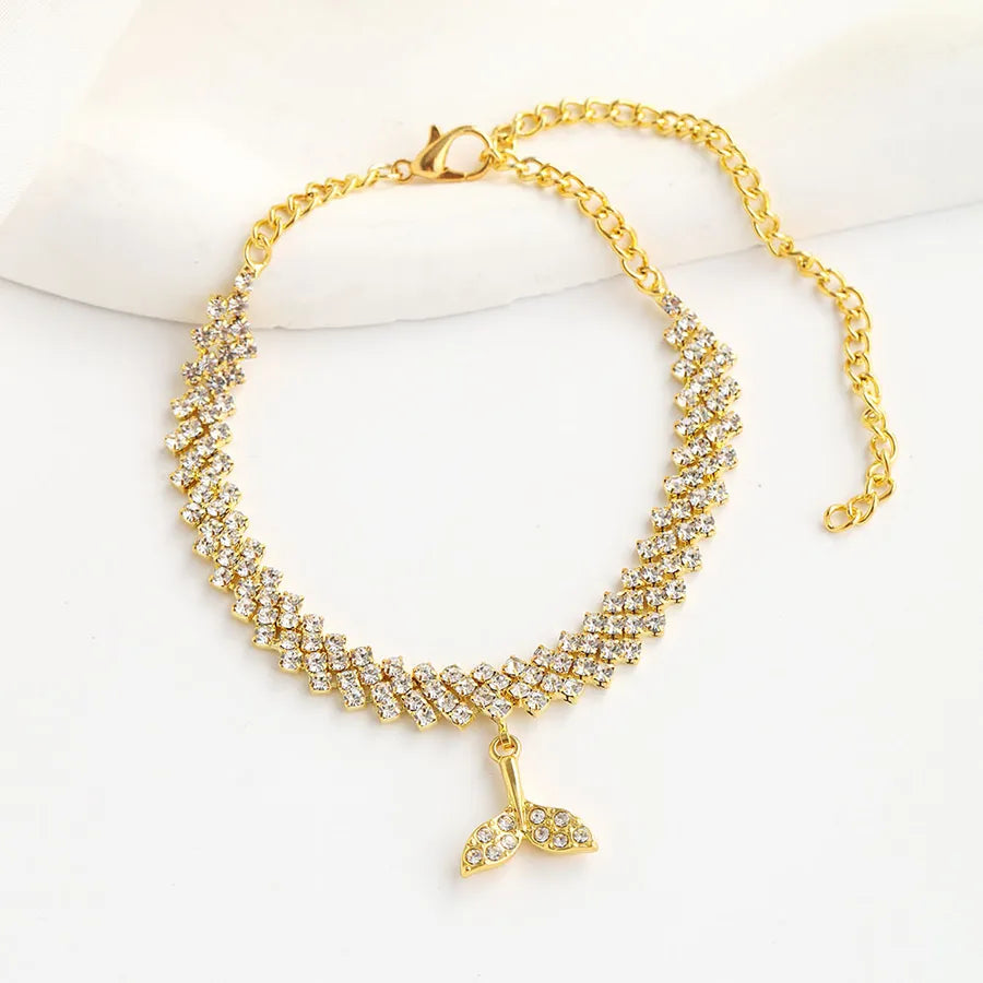 Women's Rhinestone Fish Tail Anklet