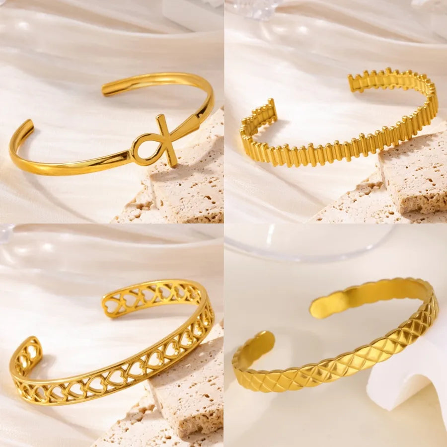 Gold Heart & Cross Mesh Bracelet for Women