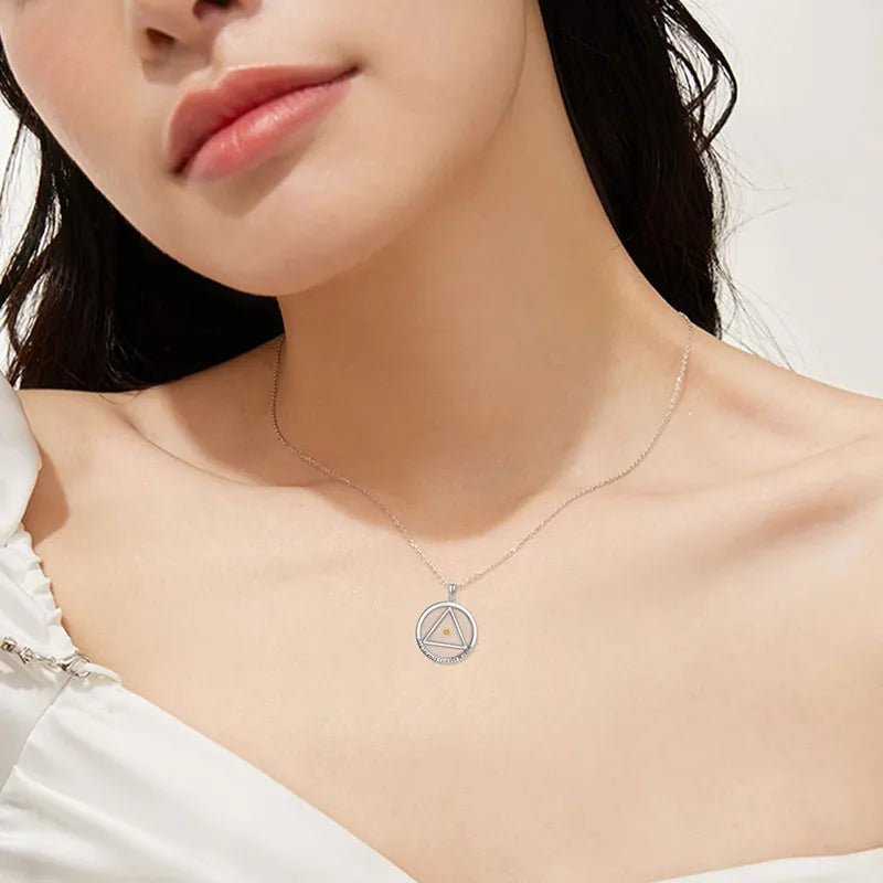 Stainless Steel Motivational Pendant Necklace