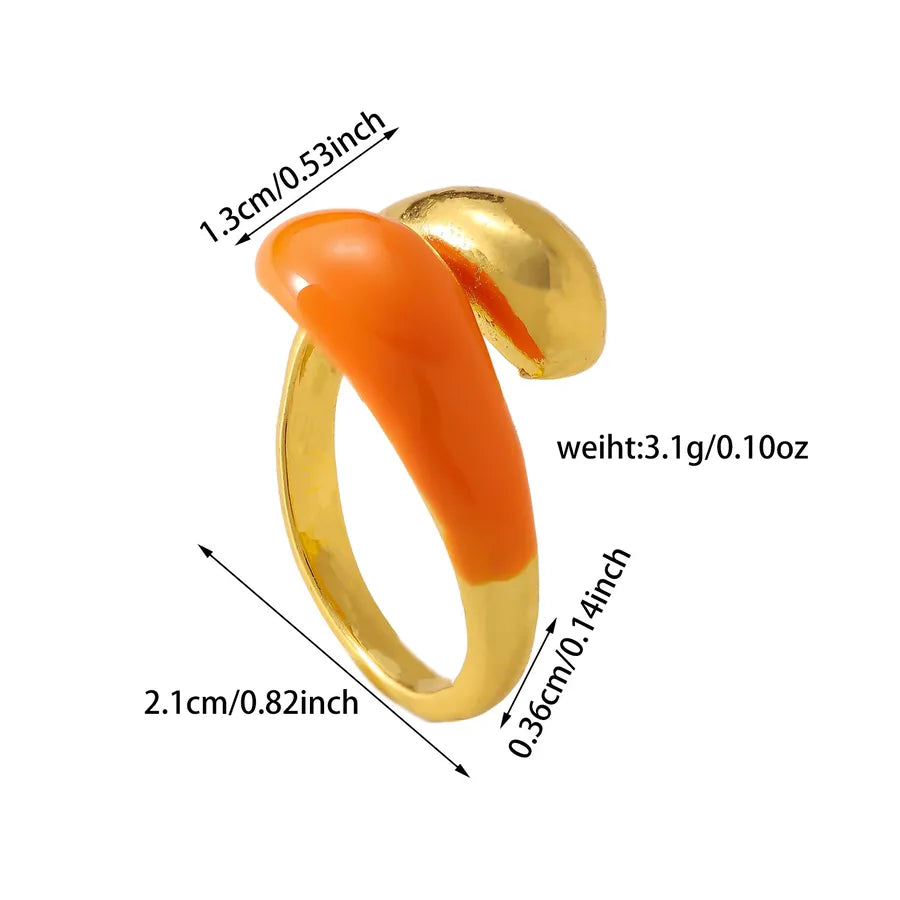 Women's Geometric Open Titanium Steel Ring 1.3*2.1cm RTW313