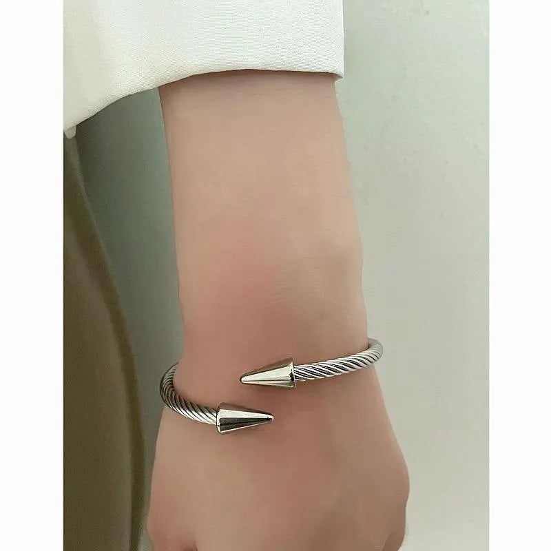 Retro Geometric Stainless Steel Wrap Bracelet
