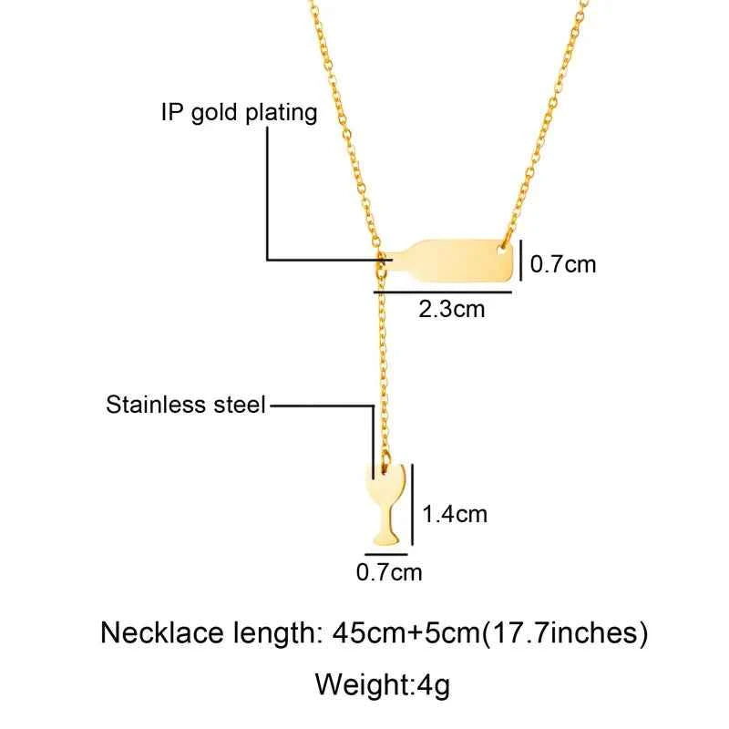 Gold Plated Geometric Bottle Pendant Necklace