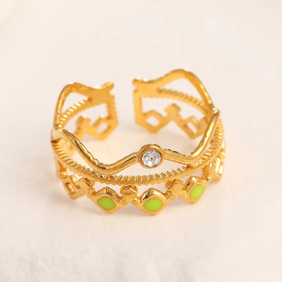 Adjustable Gold Crown Ring in Stainless Steel