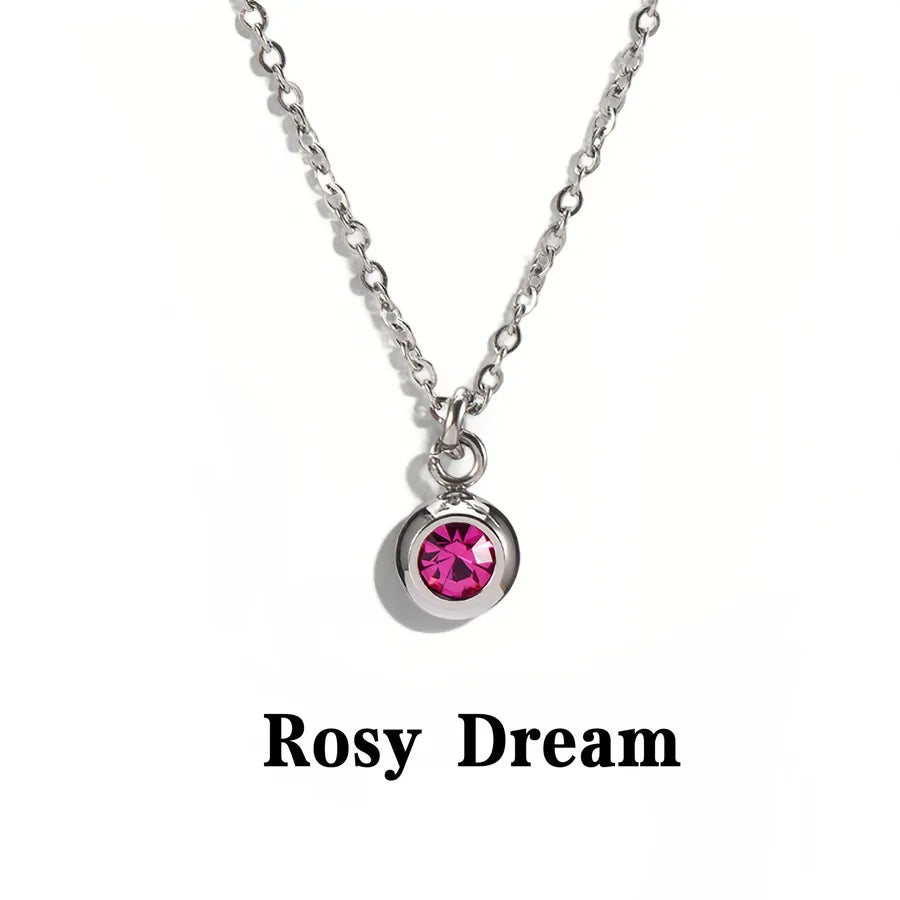 Rose Crystal Titanium Steel Women's Choker Necklace