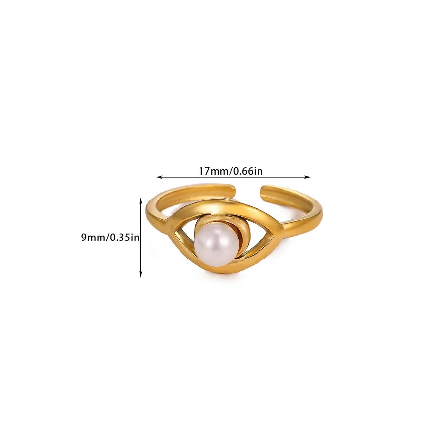 Retro Floral Pearl Open Ring G9186589