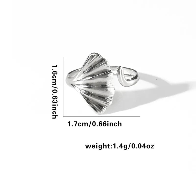 Titanium Steel Fish Tail Ring for Women Adjustable Opening TYR0328