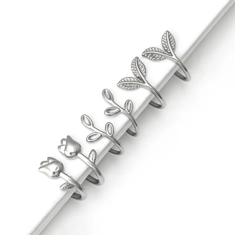 Stainless Steel Tulip Leaf Ear Hooks