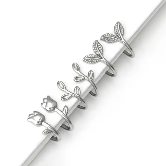 Stainless Steel Tulip Leaf Ear Hooks
