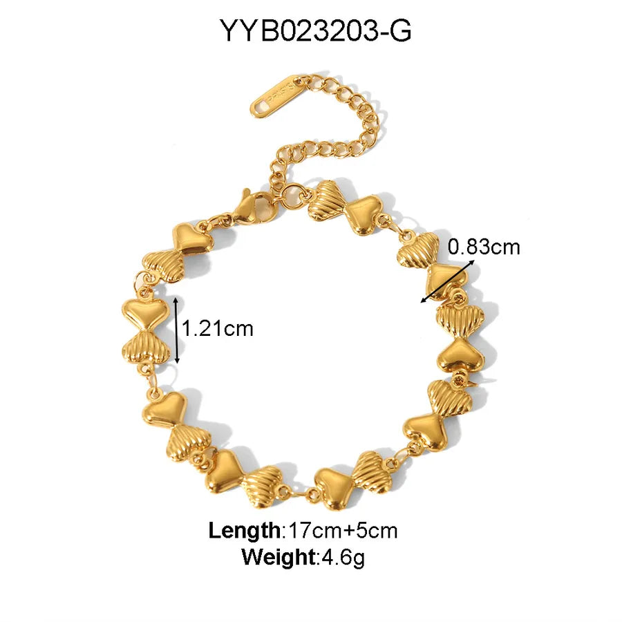 Luxury Titanium Steel Charm Bracelet Average Size Gold 4#