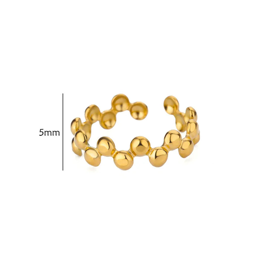 18K Gold PVD Geometric Stainless Steel Open Ring 9