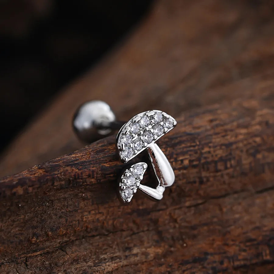 Stainless Steel Zirconia Stud Earrings 3442 Silver Ear Studs