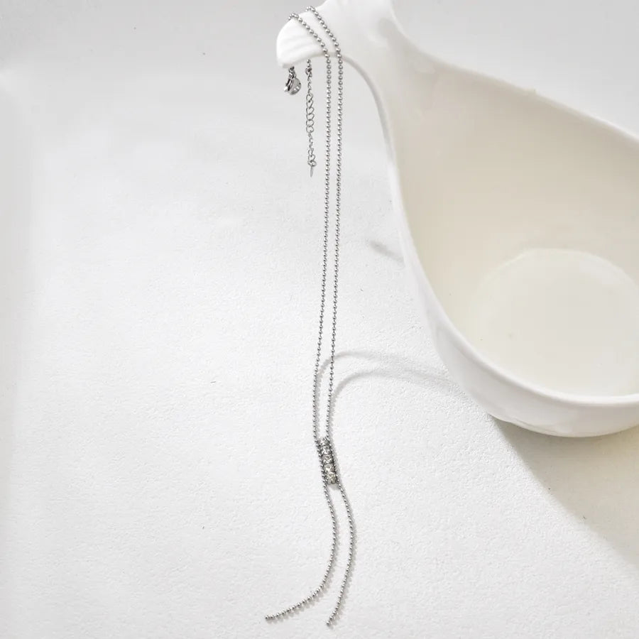 18K Gold Plated Claw Diamond Y Necklace