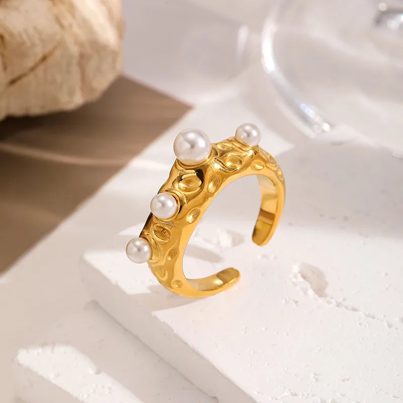 Gold Plated Flower Open Ring for Women