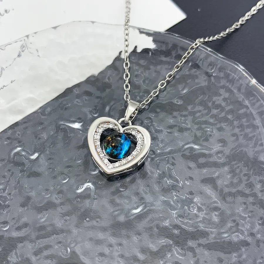 Blue Sky Star Pendant Necklace – Gold Plated XL3469 Heart Planet Necklace Silver