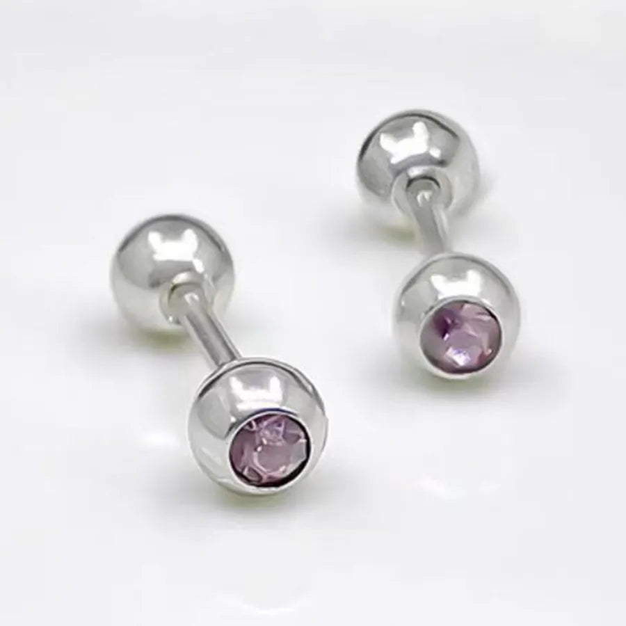 Minimalist Stainless Steel Zirconia Stud Earrings
