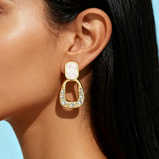 18K Gold Plated Starry U-Shaped Earrings