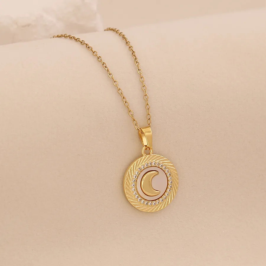 18K Gold Heart Cross Pendant Necklace