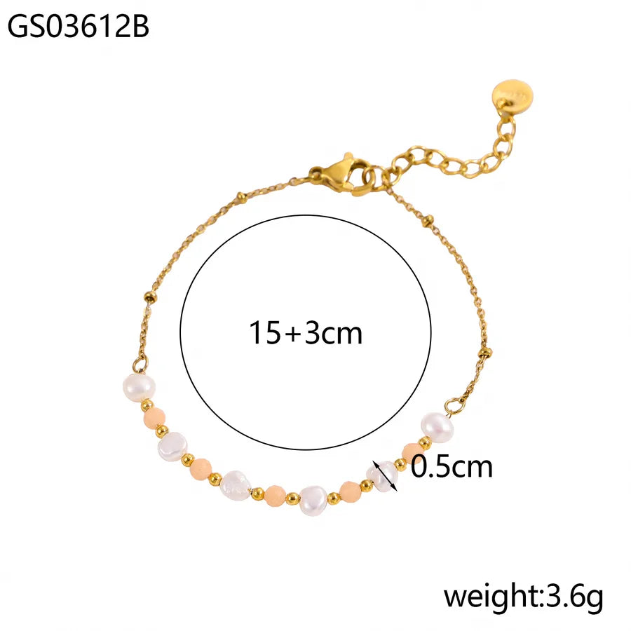 Elegant Gold-Plated Titanium Bracelet Stack GS03612B