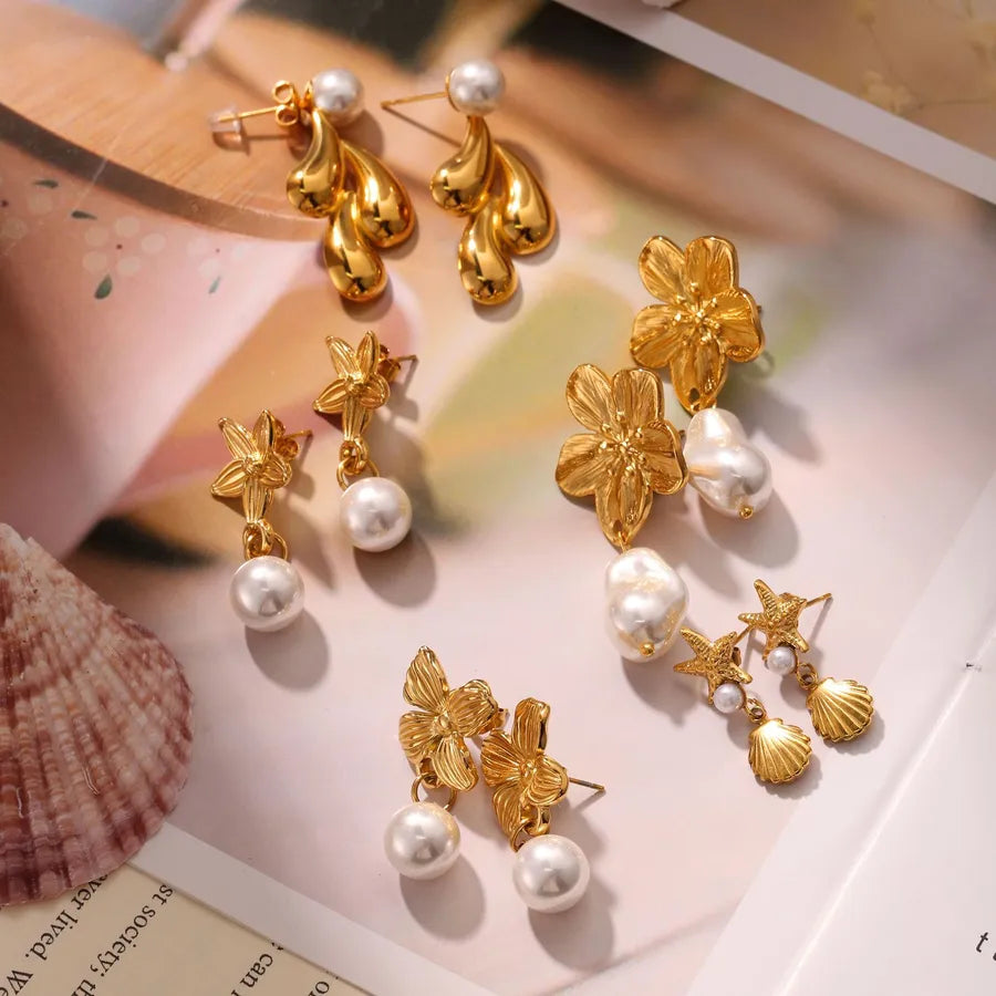 Women's Boho Stainless Steel Clover Earrings