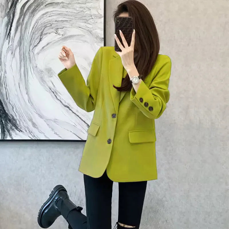 Women's Khaki Mid-Length Blazer Fruit
