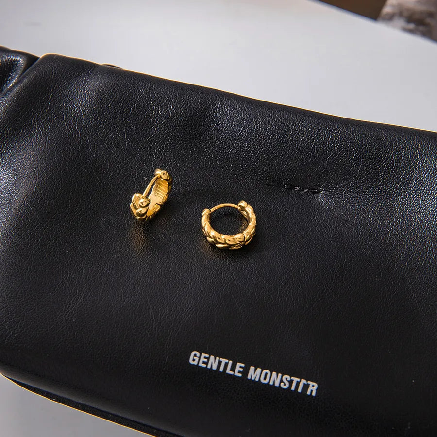 Women's 18K Gold Woven Stainless Steel Earrings