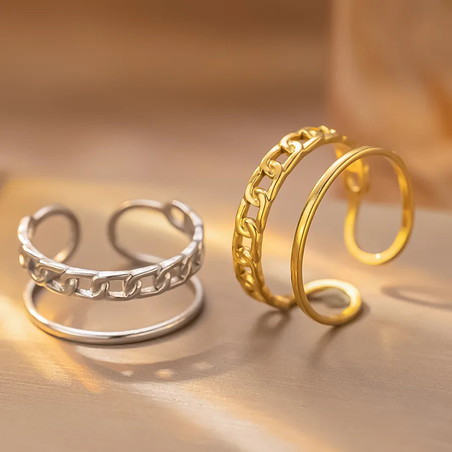 Personalized Titanium Steel Textured Couple Ring