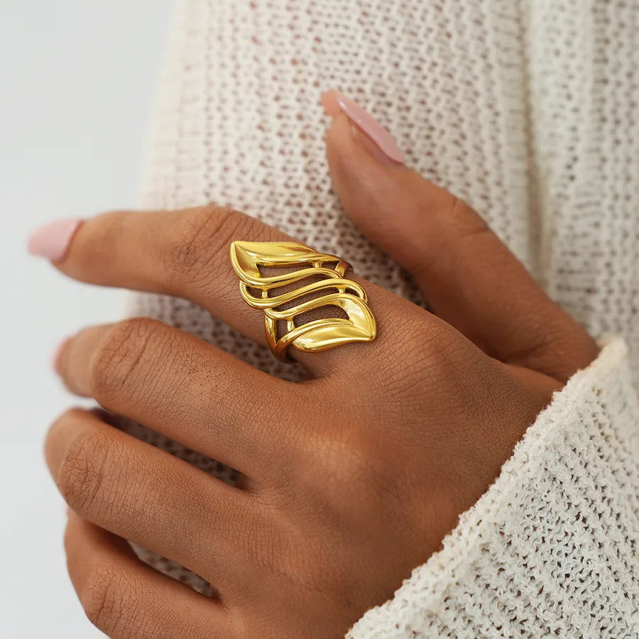 18K Gold Plated Retro Open Ring for Women