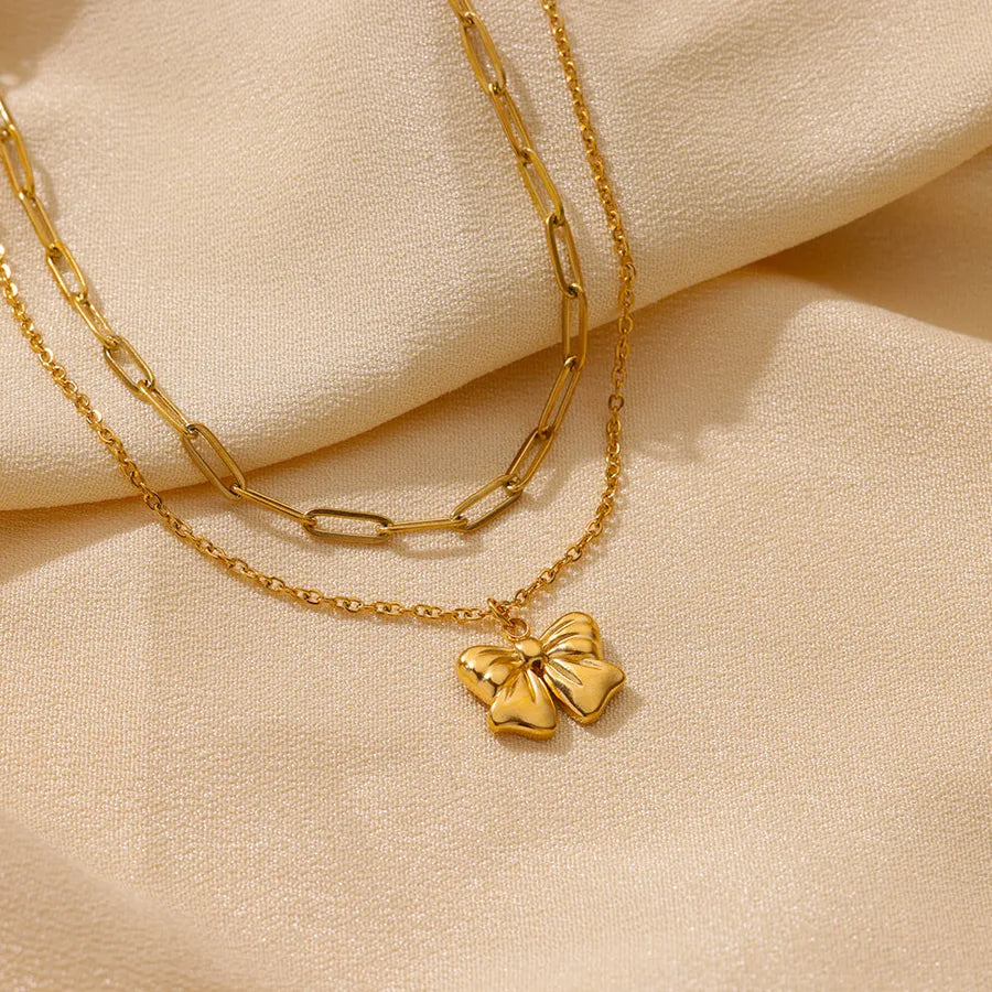 18K Gold Butterfly Pendant Necklace