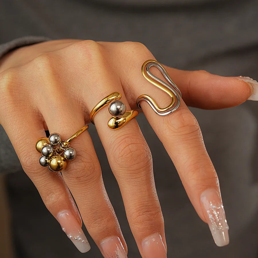 Stainless Steel Geometric Open Ring for Women