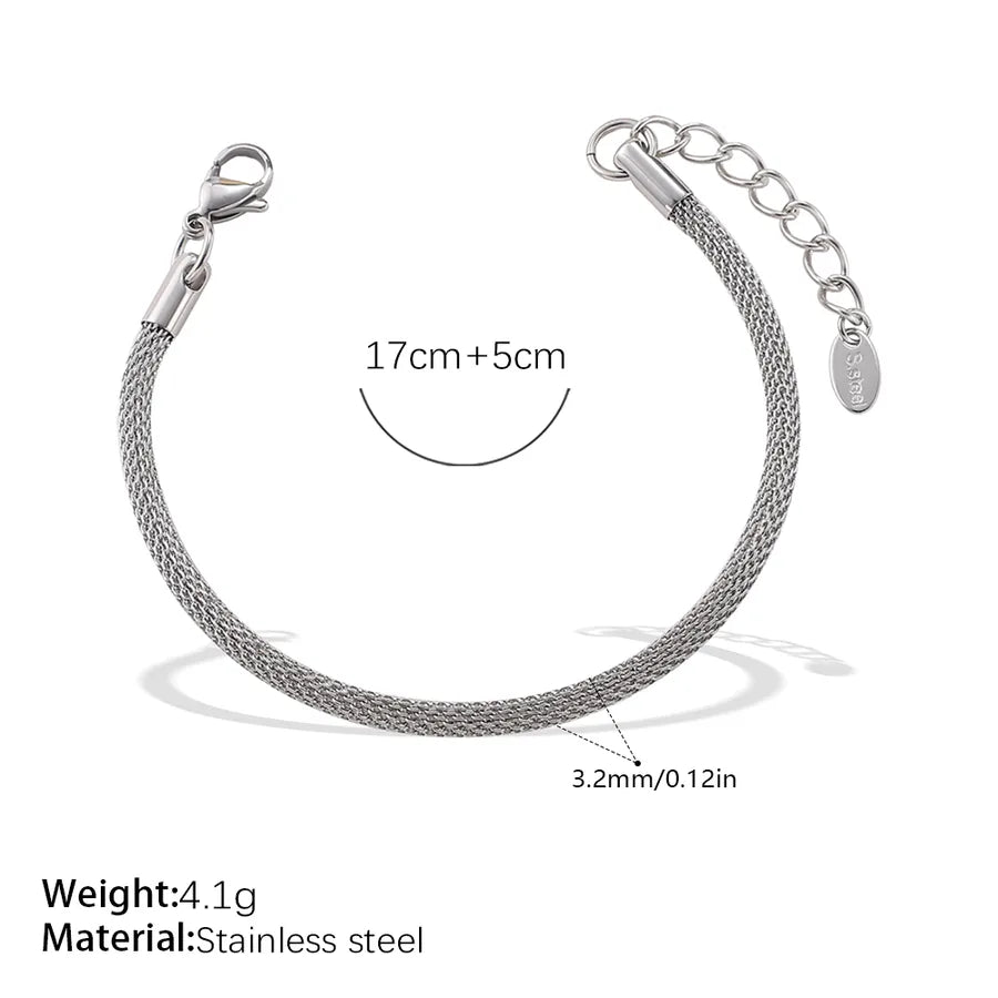 Gold Plated Stainless Steel Chain Bracelet SL413S Silver Bracelet