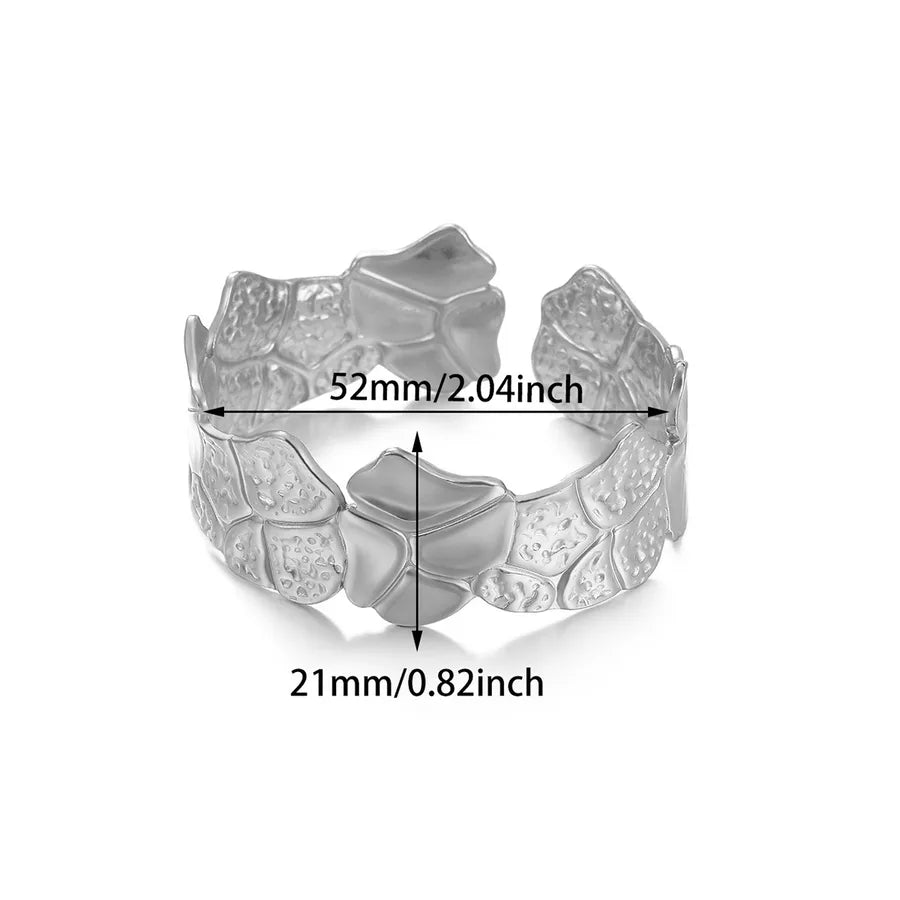 Geometric Butterfly & Flower Open Bangle Bracelet B1863P