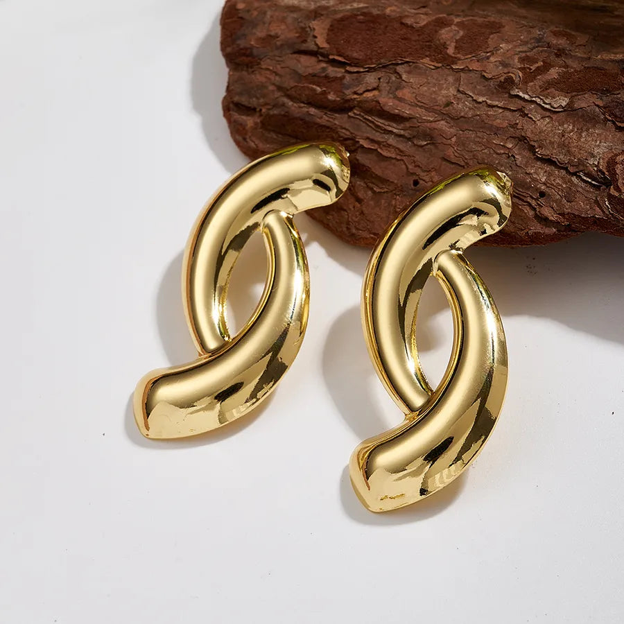18K Gold PVD Geometric Stainless Steel Earrings