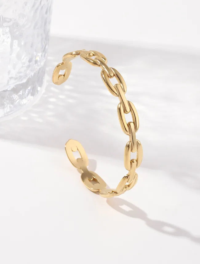 Unisex Titanium Steel Wide Cuff Bracelet WSZ020-2 Adjustable Opening