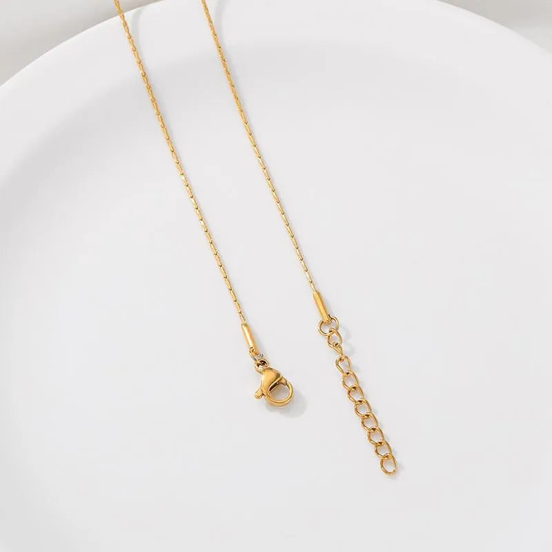 Unisex Titanium Steel Snake Chain Necklace Gold 0.4 Hammer Round Chain Necklace 1 Piece with Extension Chain