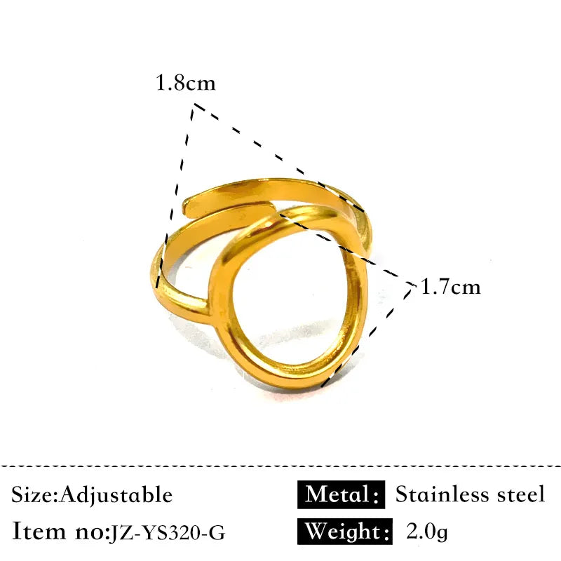 Unisex Geometric Titanium Steel Gold Ring