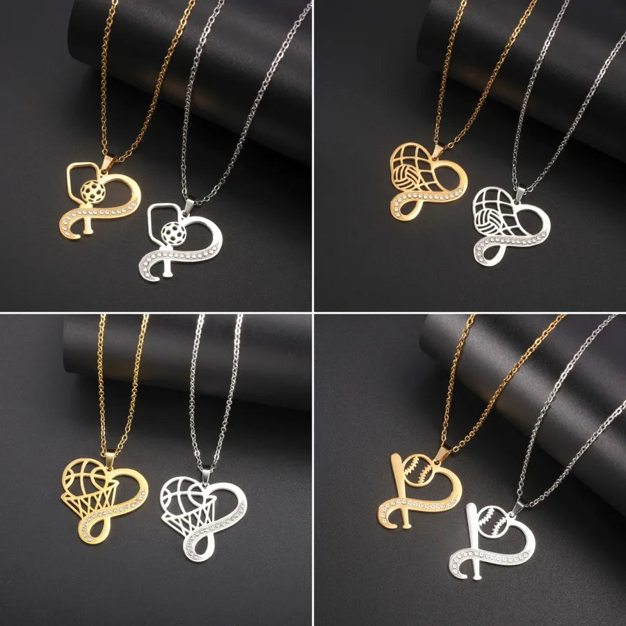 Stainless Steel Sports Pendant Necklace