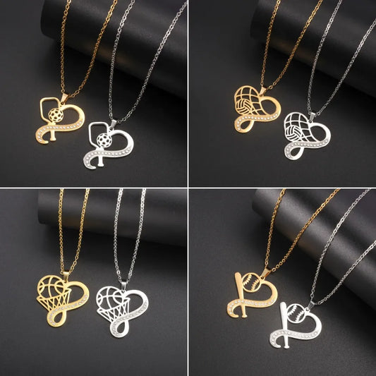 Stainless Steel Sports Pendant Necklace