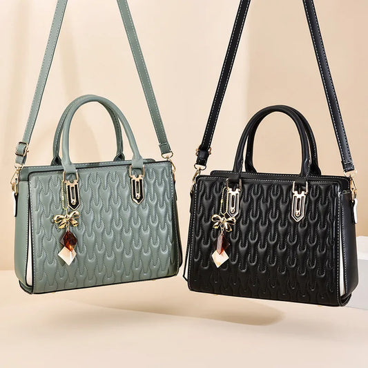 Floral Embossed PU Shoulder Bag