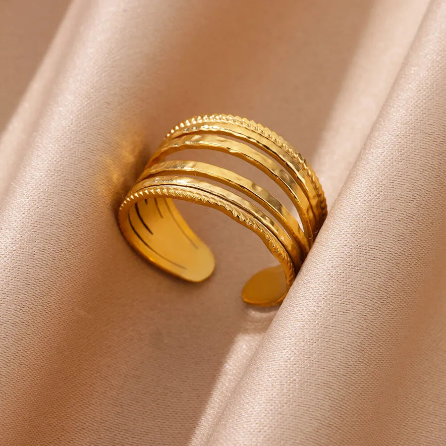 18K Gold Plated Stainless Steel Open Ring