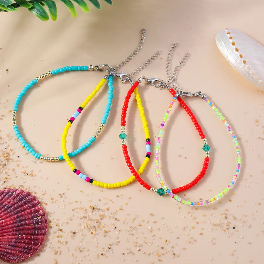 Boho Colorful Beaded Anklet Set for Women
