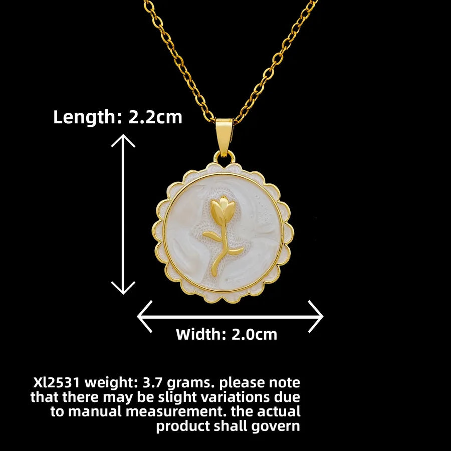 Butterfly & Whale Couple Pendant Necklace XL2531 Lace Rose Necklace Gold Oil Drop White