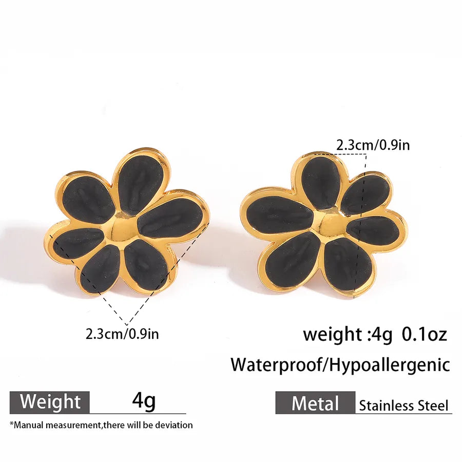 Gold Leaf Drop Earrings – Titanium Steel & Acrylic 14#