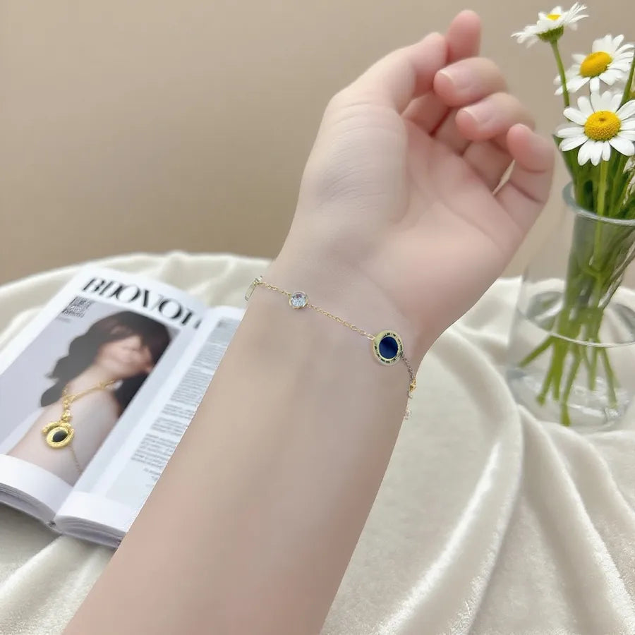 Roman Style Black & White Titanium Steel Bracelet