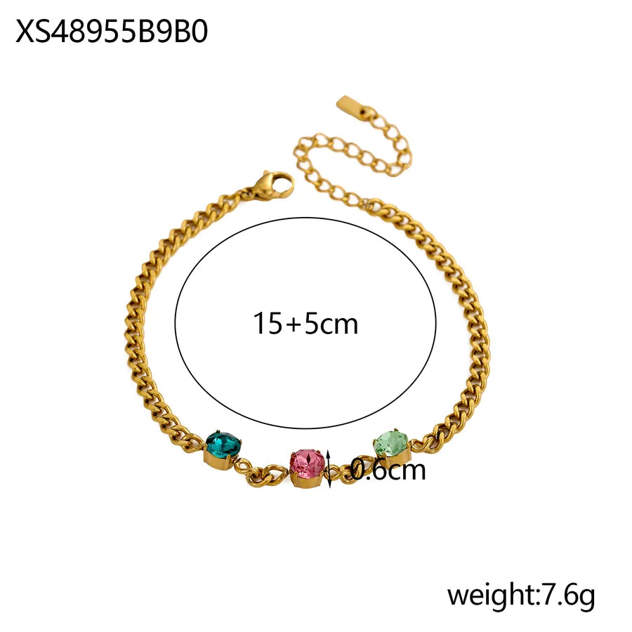 18K Gold Plated Geometric Titanium Steel Bracelet One Size XS48955B9B0 9*9*1