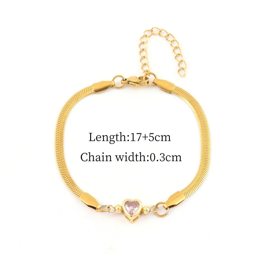 Gold Heart Stainless Steel Bracelet Gold Color2